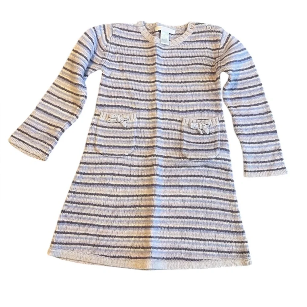 Janie and Jack Purple Striped Sweater Dress – Toddler Size‎ 4